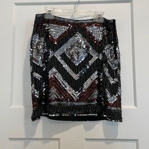 H&M sequined skirt with geometric pattern